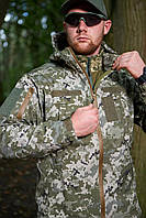 Тактическая куртка весна осень водоотталкивающая ветрозащитная военная куртка Soft Shell для военных всу XL, Пиксель