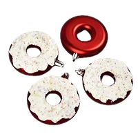 Ялинкові новорічні іграшки "Donut" МАГІЧНА-НОВОРІЧНА M47965 пластикові 8см у наборі 4шт