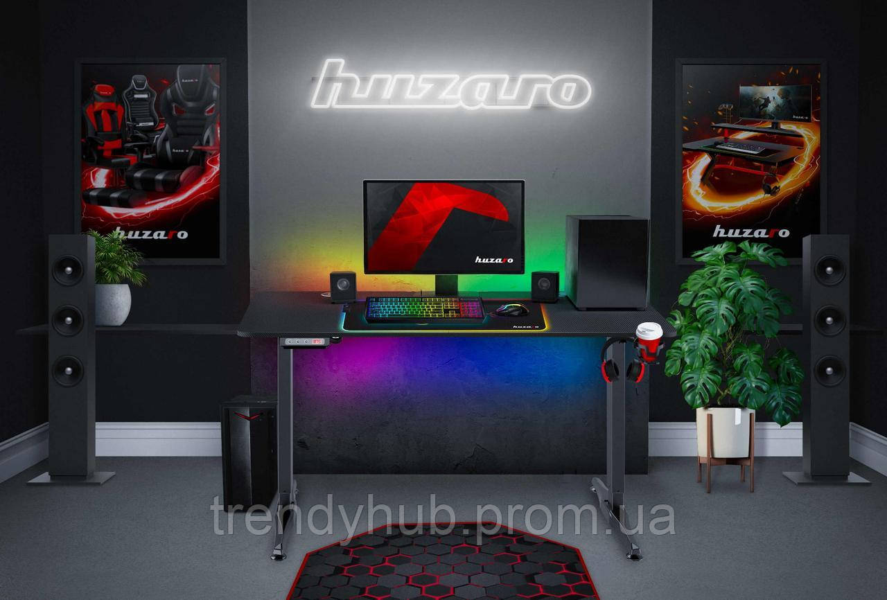 Компьютерный стол с электрической регулировкой HUZARO HERO 8.5 BLACK LP, код: 8199521 - фото 8 - id-p2113840221