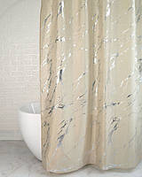 Тканевая шторка для ванной DASSIRA Premium Silver marble 180х180 см бежевый (21334)