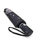 Парасолька Susino №646 жіноча автомат Кульбаба 9 спиць 3 складання Чорний (88923B-E), фото 4