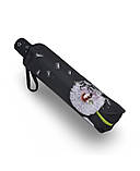 Парасолька Susino №646 жіноча автомат Кульбаба 9 спиць 3 складання Чорний (88923B-E), фото 5