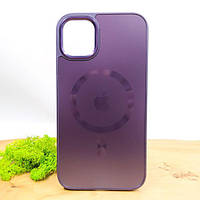 Скляний матовий чохол з MagSafe для iPhone 11 Dark Purple