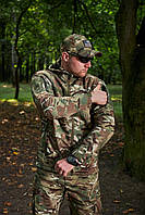 Весенняя тактическая куртка Soft Shell Combat, военная демисезонная армейская куртка не промокает 62, Мультикам