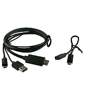 Кабель MHL Kit Usb переходник MicroUsb HDMI 5 и 11pin 2в1 черный