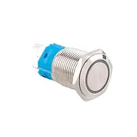 Кнопка 22мм фиксирующаяся 9-24V синий LED 5pin 22K-P11DZ