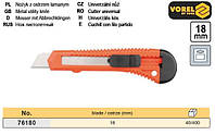 Нож пистолетный Польша выдвижное лезвие 18 мм пластмасса VOREL-76180