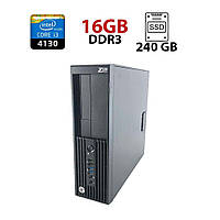 Компьютер HP WorkStation Z230 SFF / Intel Core i3-4130 (2 (4) ядра по 3.4 GHz) / 16 GB DDR3 / 240 GB SSD /