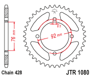 Мотозірка задня  JTR1080.39  пітбайк X-Sport  /  пітбайк  Thumpstar