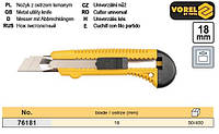 Ніж пістолетний профі висувне лезо 18 мм корпус пластмаса VOREL-76181