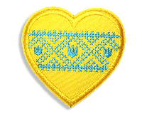 Аплікація для одягу нашивка Українське Серце з вишитим орнаментом №3/6х6см