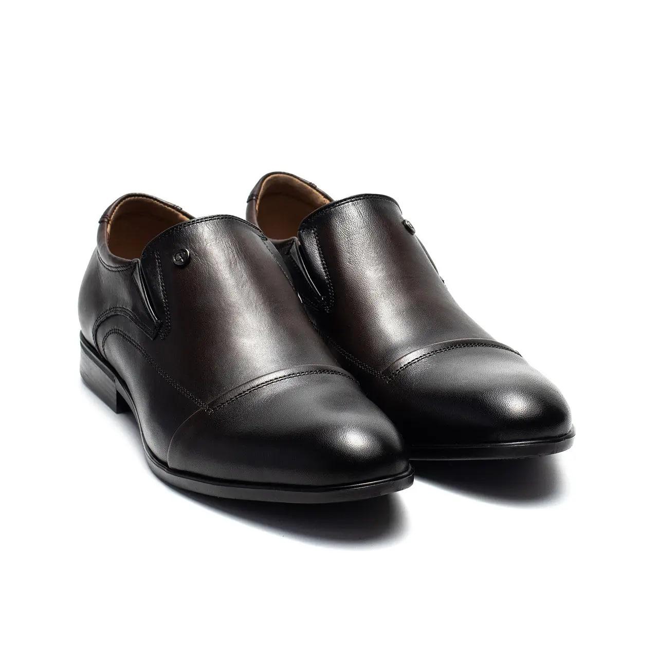 Чоловічі шкіряні туфлі класика Cevivo model 5505 колір темно коричневий розмір