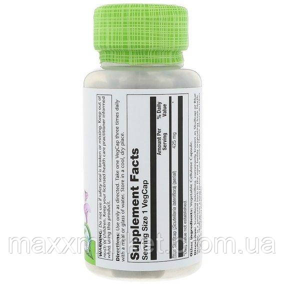 Комплекс для профилактики дыхательной системы Solaray Blue Skullcap 425 mg 100 Veg Caps SOR-0 ZR, код: 7519021 - фото 2 - id-p2113964087