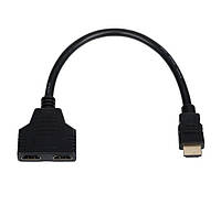 Кабель-разветвитель Atcom (10901) HDMI-2HDMI 0.1 м, черный ZR, код: 6703847