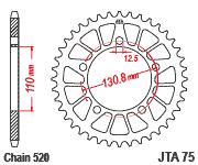 Мотозірка задня  JTA75.46 BMW S1000 RR  /BMW  S1000 XR ( під 520 цеп)
