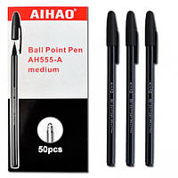 Ручка шариковая черная 555 Aihao