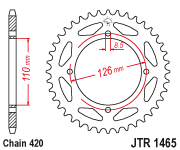 Мотозірка задня  JTR1465.47 KAWASAKI KX 65 ; SUZUKI RM 65