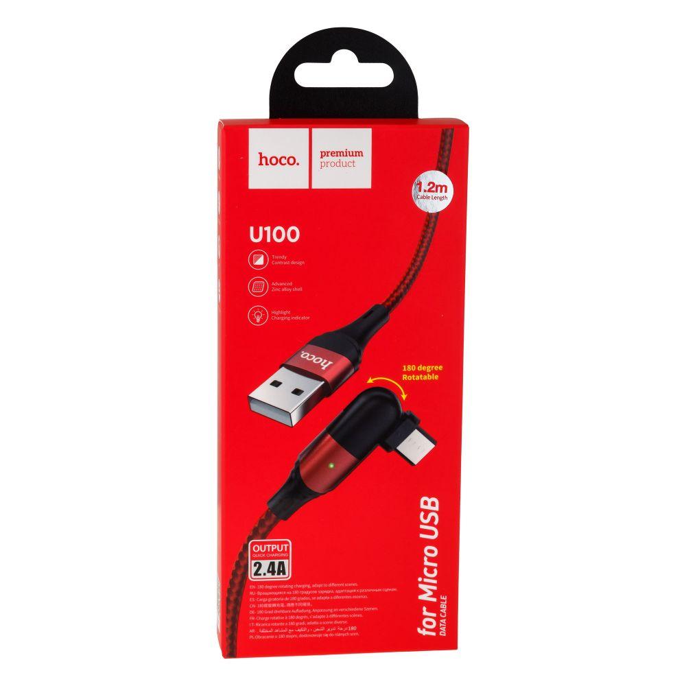 Кабель USB Hoco U100 Orbit USB - Micro USB Красный ZR, код: 7509129 - фото 2 - id-p2113951281