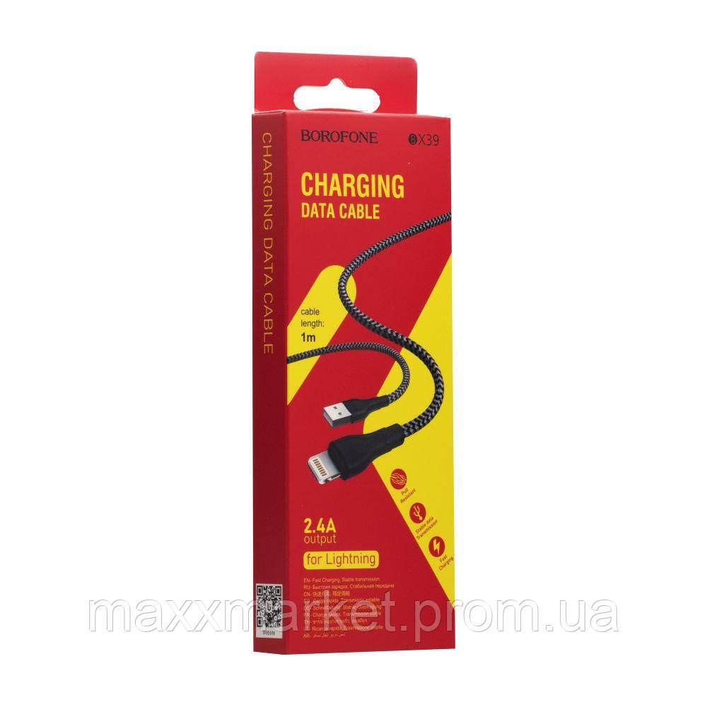 Кабель USB Borofone BX39 Beneficial Lightning 2,4 А Черно-Белый ZR, код: 7548242 - фото 2 - id-p2113951285