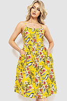 Сарафан женский с цветочным принтом желтый 221R1932-7 Ager M ZR, код: 8225707