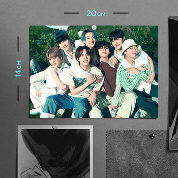 "БТС / BTS" плакат (постер) розміром А5 (20х14см)