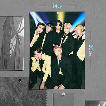 "БТС / BTS" плакат (постер) розміром А5 (14х20см)