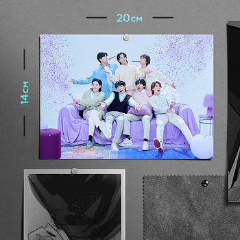 "БТС / BTS" плакат (постер) розміром А5 (20х14см)