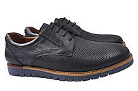 Туфлі чоловічі з натуральної шкіри на низькому ходу на шнурівці Сині Emillio Landini 29-21LTC LD, код: 7365543