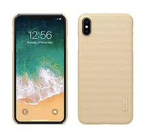 Чохол для телефону iPhone XS Max золотистий, матовий, пластик, з підставкою