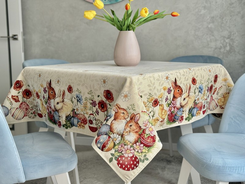 Пасхальна скатертина гобеленова на стіл LiMaSo PRIMROSE, фото 1