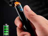 USB зажигалка в подарочной упаковке Lighter (Спираль накаливания) HL-4980-Gray