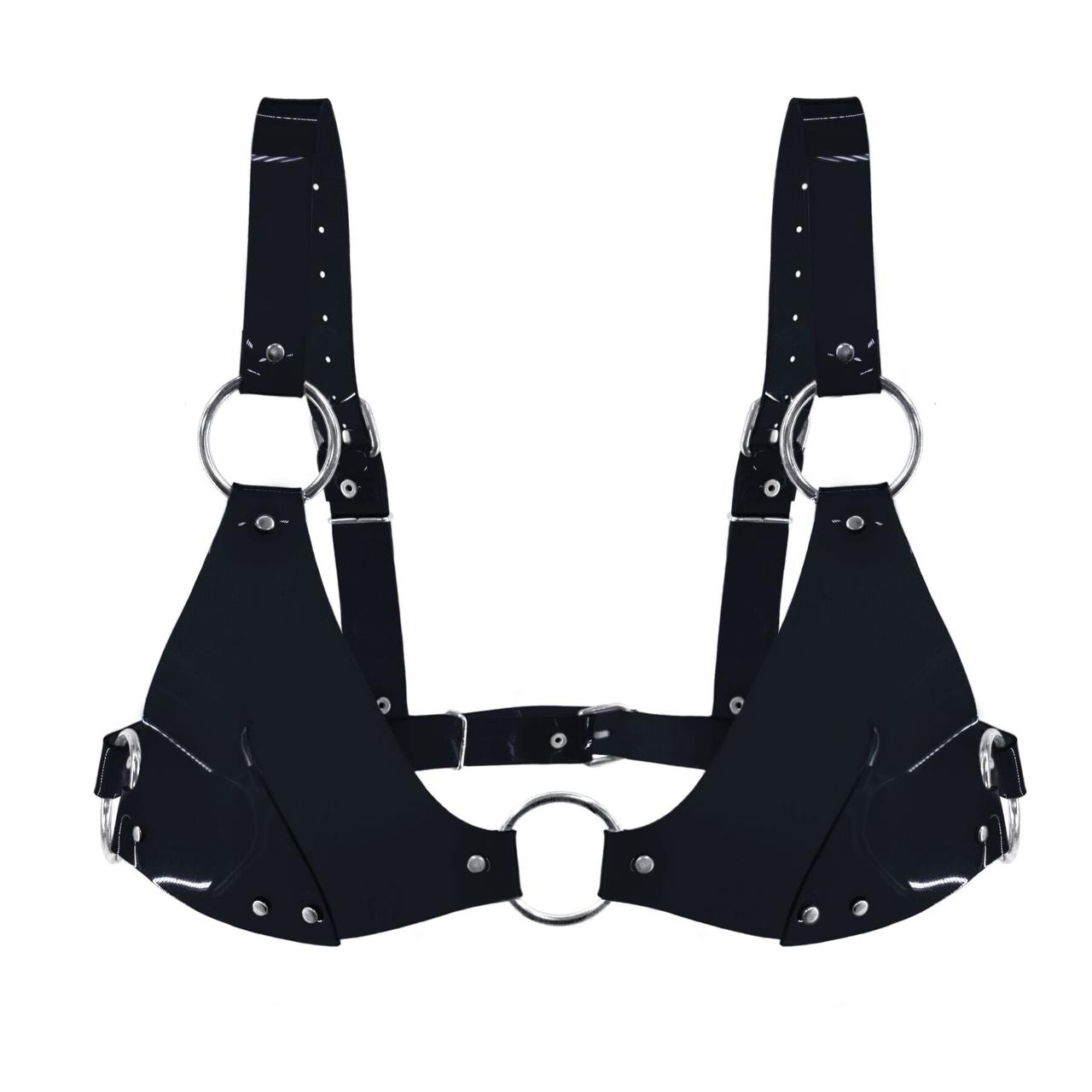 Сексуальний ліф із ПВХ чорний Feral Feelings Talla, фото 1