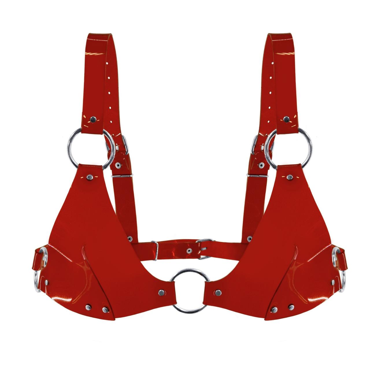 БДСМ ліф із матеріалу ПВХ червоний Feral Feelings Talla, фото 1