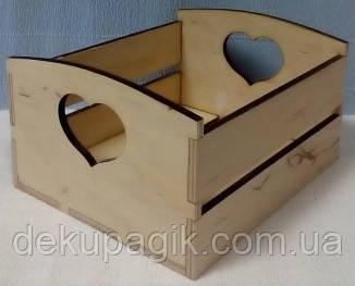 Ящик смугастий з великим серцем, 12х18х21см, фото 1