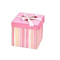 Коробка картонная подарочная Striped Stenson R91417-M 20x20см pink