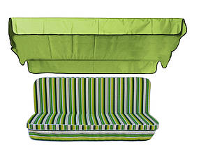 Комплект подушок для гойдалки eGarden Verrano 170x110x6 салатний тент 120x200