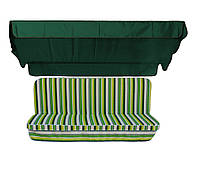 Комплект подушек для качелей eGarden Verrano 170x110x6 темно-зеленый тент 120x200