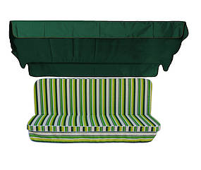 Комплект подушок для гойдалки eGarden Verrano 170x110x6 темно-зелений тент 120x200