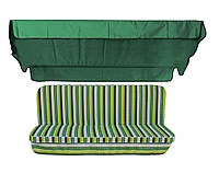 Комплект подушек для качелей eGarden Verrano 170x110x6 зеленый тент 120x200