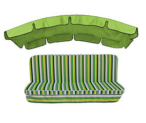 Комплект подушок для гойдалки eGarden Verrano 180x110x6 салатний тент 120x210