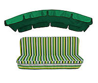 Комплект подушек для качелей eGarden Verrano 180x110x6 зеленый тент 120x210