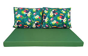 Комплект водовідштовхуючих подушок для палет-дивана eGarden TOUCAN GREEN 120x80x10/120x60x20