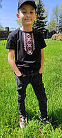 Детская патриотическая футболка с вышивкой Сувенир, футболка вышивка, футболка вышиванка Код/Артикул 115 ФД-02