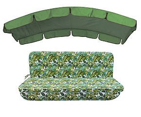 Комплект подушок до гойдалки eGarden ONA VERDE 180x110x6 з зеленим тентом 120х210
