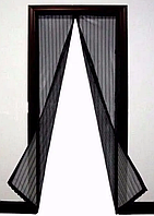 Москітна дверна шторка на магнітах Magic mesh Антимоскітні шторки Сітка від мух комах на двері PCT