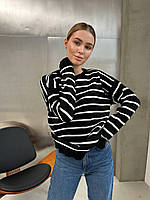Красивая женская кофта в полоску Oversize, Модный весенний женский свитер на каждый день