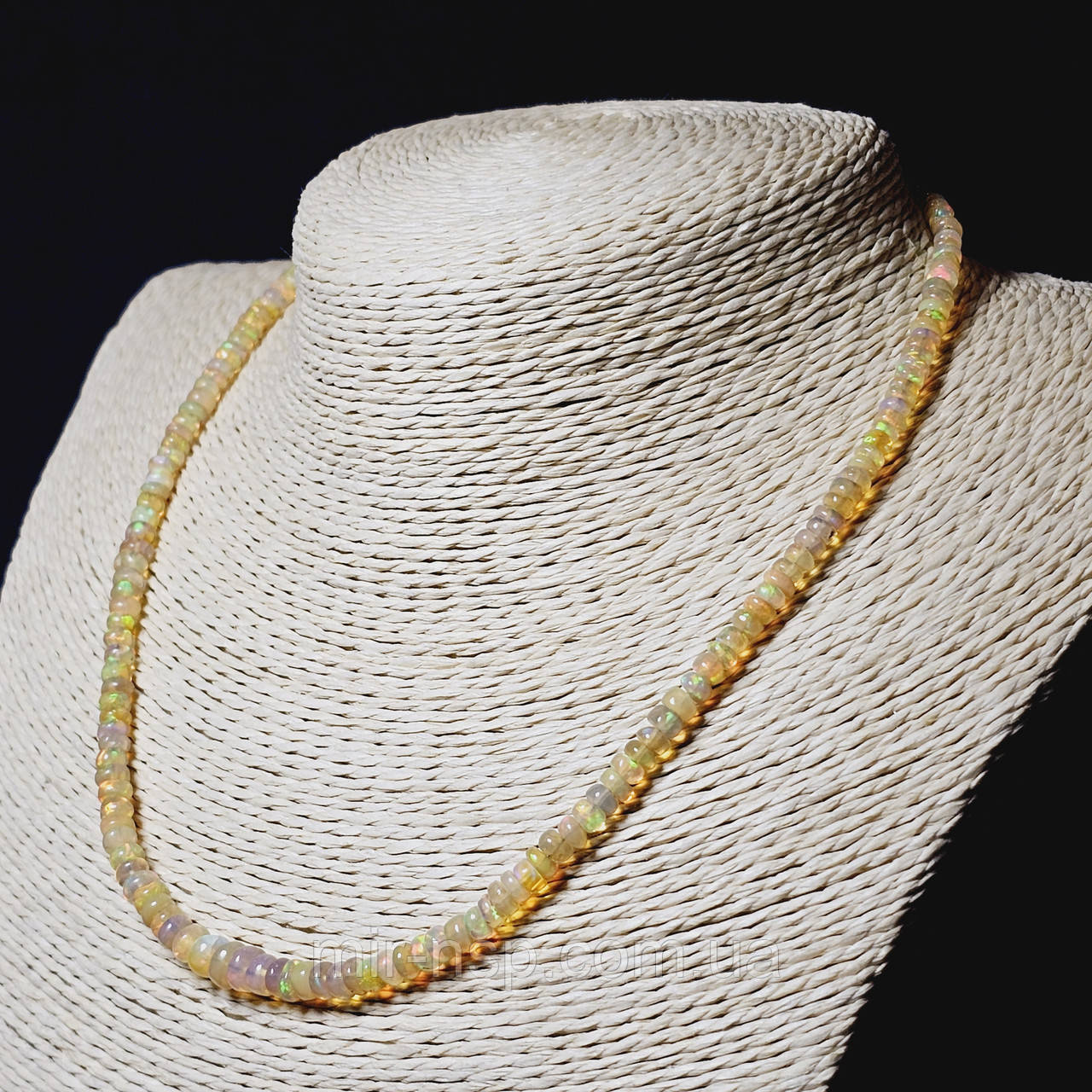 Намисто 100% натуральний опал 3-6 мм вага 6,2 г довжина 40 см, фото 1