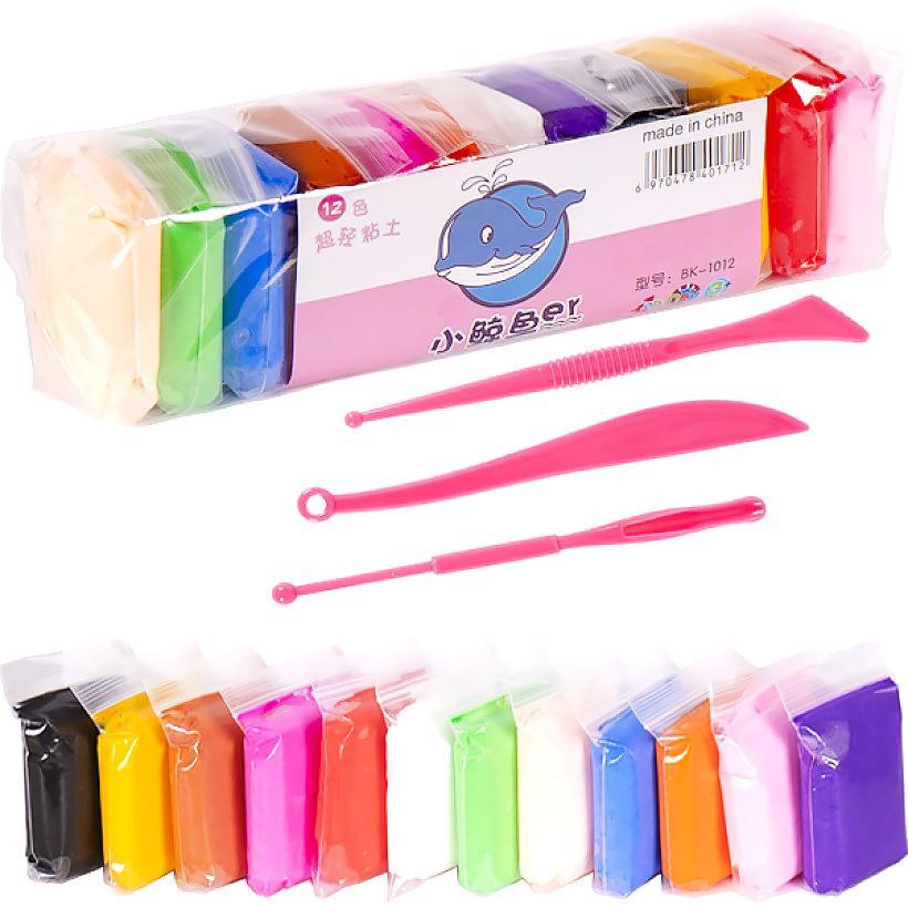 Пластилін супер легкий 12кол.х10гр. зі стеками 1312