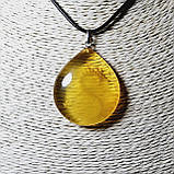 Кулон 100% натуральний бурштин вага 6,1 г вирізаний дракон підвіс срібло 925, фото 2