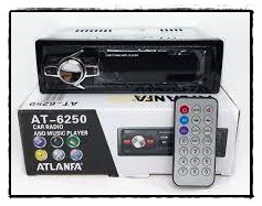 Автомагнітола з 2-ма виходами ATLANFA AT-6250, автомобільний музичний плеєр Стерео FM тюнер, МР3 та WMA, 2 в